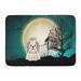 The Holiday Aisle® Donnajean Halloween Scary Shih Tzu Bath Mat Memory Foam in Gray/Green/Black | 27 H x 19 W x 1 D in | Wayfair