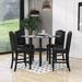 Winston Porter Macenzi 5 - Piece Dining Set, Square Table w/ Bottom Shelf & Matching Chairs Wood/Upholstered in Gray | 36 H x 35 W x 35 D in | Wayfair