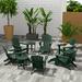 Beachcrest Home™ Shaunna Plastic Adirondack Chair w/ Table & Ottoman in Green | 36.4 H x 29.5 W x 34.25 D in | Wayfair