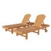 Highland Dunes Darmstadt 77.6" Long Outdoor All-Weather Poly Reclining Chaise Lounge Set Plastic in Brown | 37.8 H x 21.1 W x 77.6 D in | Wayfair