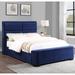 Mercer41 Demicah 66.75" Width Wood Queen Bed Upholstered/Polyester in Blue | 51.5 H x 60.75 W x 91.5 D in | Wayfair