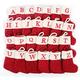 Christmas Stockings,Xmas Socks,Santa Gift Bags,26 Letters Custom Knit for Christmas Tree Decoration Gift Holder Fillers,5 Designs to choose from Personalised Xmas Decorations (Random Letter 5pcs)