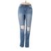 Vibrant M.I.U Jeans - High Rise Skinny Leg Boyfriend: Blue Bottoms - Women's Size 5 - Distressed Wash