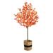 6ft. Artificial Autumn Maple Tree with Handmade Jute & Cotton Basket - Nearly Natural T3152