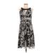 R&M Richards Casual Dress - A-Line Keyhole Sleeveless: Black Dresses - Women's Size 8