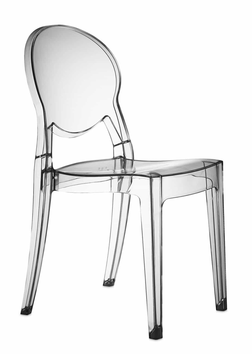 Chaise design en plastique transparent