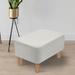 Foot Rest Ottoman Rectangle Padded Seat PU Leather Chair Linen Plain