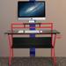 47'' Gaming Desk 2 Layers Computer Table W/ Stand Black Red