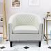 Barrel Chair Living Room Padded Seat Accent Chairs with Nailhead Trim and Solid Wood Legs