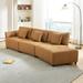 Modular Leather Sectional Sofa Couch, Button Tufted Seat Cushion