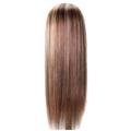 Long Straight Brown Mixed Blonde Synthetic Wigs for Women Middle Part Highlights Closure Hair Bundles Lace Frontal Elastic Band for Lace Frontal Melt Highlight Cap Lace Front Lace Closure Frontal