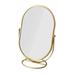 Desktop Stand Mirror Small Cosmetic Mirror Multipurpose Decorative Mirror Rotating Dressing Table Mirror Luxury for Tabletop Golden