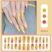 Jaycosin Yellow Press On Nails Line French False Nail Patch Nail Kit Glitter Sequins Nail Stickers False Nail Tips