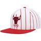 "Casquette snapback à fines rayures Mitchell & Ness Chicago Bulls Hardwood Classics pour hommes - Homme Taille: OSFA"