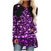 YFPWM Women Christmas Tops Dressy Casual Cute Shirts Tunic Tops Crewneck Long Sleeve Oversized Sweatshirt Snowflake Pullover Christmas T-Shirt Women s Christmas University Santa T-Shirt Hot Pink XXL