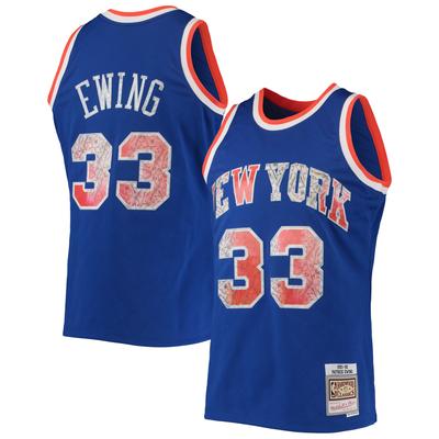 Blaues Mitchell & Ness Patrick Ewing New York Knicks 1991/92 Hardwood Classics NBA Diamond Swingman-Trikot zum 75-jährigen Jubiläum für Herren Image