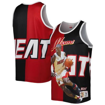Mitchell & Ness Dwyane Wade Miami Heat Sublimiertes Spieler-Tanktop für Herren, Schwarz/Rot Image