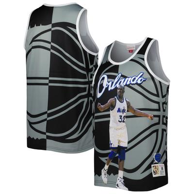 Mitchell & Ness Shaquille O'Neal Schwarz/Grau Orlando Magic Sublimated Player Tank Top für Herren Image