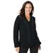 Plus Size Women's Embellished Mohair Cardigan by Jessica London in Black Shimmer Border (Size 3X)