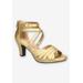 Women's Crissa Casual Sandal by Easy Street in Gold Satin (Size 7 1/2 M)