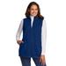 Plus Size Women's Quarter-Zip Microfleece Vest by Woman Within in Evening Blue (Size 1X)