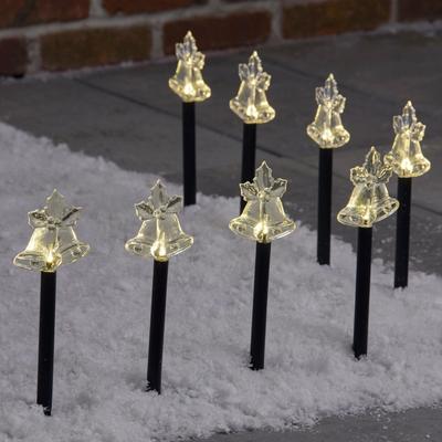 Solar-Powered Bell Pathway Lights, Set of 8 by Bry...