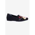 Wide Width Women's Fullhouse Casual Flat by J. Renee in Black (Size 10 W)