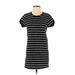 Lulus Casual Dress - Shift Crew Neck Short sleeves: Black Print Dresses - Women's Size Small