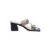 Unisa Mule/Clog: Slide Chunky Heel Casual Black Print Shoes - Women's Size 7 - Open Toe
