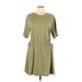 Old Navy Casual Dress - Mini Crew Neck 3/4 sleeves: Green Solid Dresses - Women's Size Large