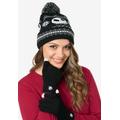 Women's Nightmare Before Christmas Knit Beanie Hat & Touch Screen Gloves by Disney in Black
