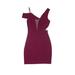 Bebe X Naven Cocktail Dress - Sheath Plunge Sleeveless: Burgundy Print Dresses - Women's Size 00