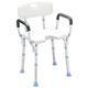 OasisSpace Heavy Duty Shower Chair with Back and Arms 300lb, Bathtub Chair with Handles - Free Assist Grab Bar - Medical Tool Free Shower Cutout Seat for Handicap, Disabled, Seniors & Elderly