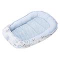 Medi Partners Baby Nest Cuddly Nest Baby Cot Bumper 100% Cotton Cot Bumper Travel Cot for Babies Infants 100 x 60 x 15 cm Removable Insert (Deer and Hedgehogs with blue Plush)