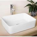 BELOFAY Modern Bathroom Wash Basin Sink, Countertop White Cloakroom Ceramic Basin for Bathroom, Vanity Cabinet and Toilet (Rectangular 1)