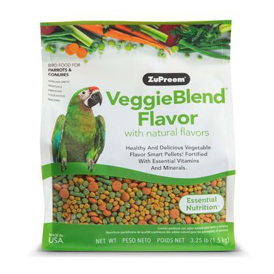 ZuPreem AvianMaintenance VeggieBlend Premium Bird Diet for Medium & Large Birds, 3.25 lbs.