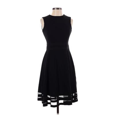 Calvin Klein Cocktail Dress - DropWaist Mock Sleeveless: Black Solid Dresses - Women's Size 2