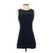 Hollister Casual Dress - A-Line High Neck Sleeveless: Blue Print Dresses - Women's Size 00