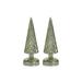The Holiday Aisle® Chira 10.75" Vintage Light Green LED Holiday Tabletop Trees, Set of 2 /Mercury | 10.75 H x 3.5 W x 3.5 D in | Wayfair