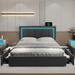 Brayden Studio® Laekyn Storage Platform Bed Wood & /Upholstered/Metal & /Metal in Brown/Gray | 44.1 H x 63.8 W x 82.7 D in | Wayfair