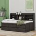 Red Barrel Studio® Ebaugh Twin Storage Platform Bed Wood in Gray | 47.2 H x 88 W x 77.5 D in | Wayfair 86AEC9ECC0D740F2B795E30AC3DA3861