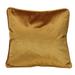 18" Solid Golden Mustard Plush Velvet Square Throw Pillow with Piped Edging