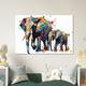 Watercolor Elephant Family, Mom & Baby Poster | Colorful Wall Art Gift for Nursery, Mum or Dad