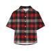 Rovga Summer Boys Girls Toddler T-Shirts Baby Boy Clothes Plaid Letters Print Shirts Short Sleeve Button Down Lapel Neck Tops T Shirt