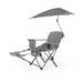 Sport-Brella Grey Camping Chair with Clamp-On Sun Shade