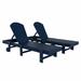 Laguna Adirondack Poly Reclining Chaise Lounge With Wheels (Set Of 2) Navy Blue