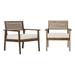 Modern Solid Wood Outdoor Zander Club Chair (set of 2) - Dark Brown