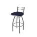 Holland Bar Stool 25 in. Jackie Low Back Swivel Outdoor Counter Stool with Breeze Sapphire Seat Stainless Steel