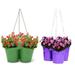 Houston International Trading 8117E AG-V S-2 Enameled Galvanized Triple Hanging Planter - Set of 2