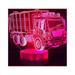YSTIAN 3D Fire Engine car Night Light Lamp Illusion Night Light 7 Color Changing Touch Switch Table Desk Decoration Lamps Gift Acrylic Flat ABS Base USB Cable Toy